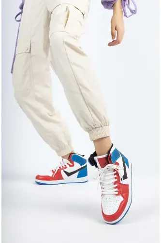 Kocamanlar 8070 High-Top Unisex Sport Shoes RED-BLUE - 3