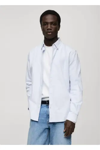 Kodak striped 100% cotton shirt-Blue - 9