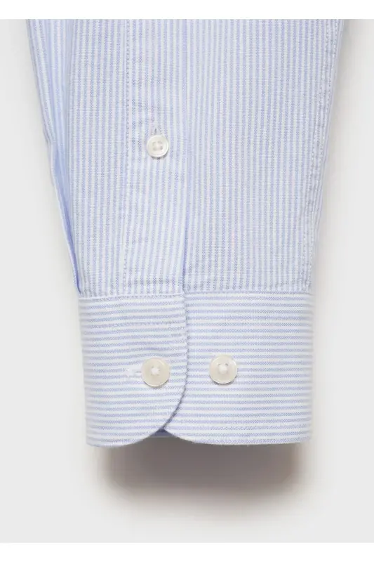Kodak striped 100% cotton shirt-Blue - 16