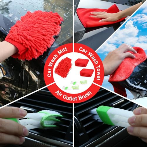 KOFANI Car Detailing Kit, 18Pcs Reliable Car Cleaning Kit Includes Various of Soft-bristled Car Detailing Brushes for Cleaning Interior, Exterior, Wheels, Dashboard - 6