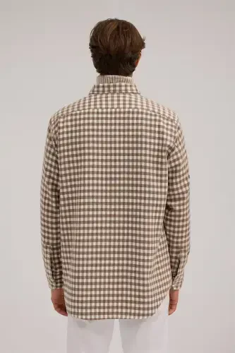 Кофе Classic Fit В клетку 100% хлопок Рубашка - 4