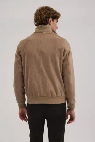 Кофе Comfort Fit Воротник-стойка Вельветовая куртка - 4