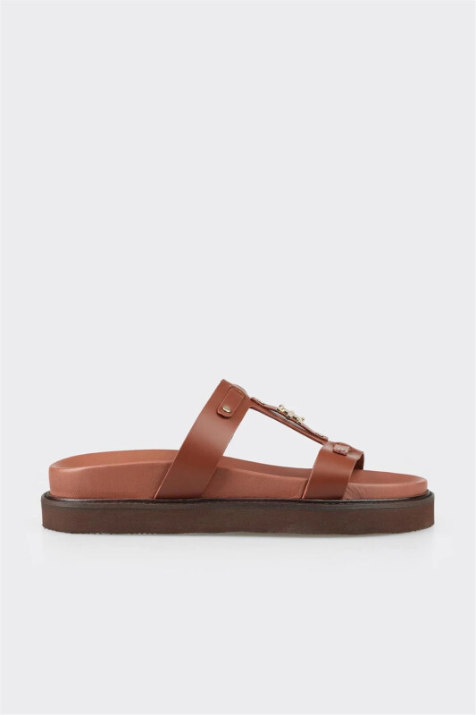 Kofe rangli teri ayollar uchun sport terlik - ELLE SHOES