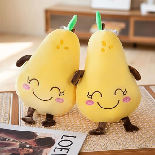 KOILLIEUS Adorable Fruit Plush Toys, Cute and Soft Stuffed Fruits for Kids, Perfect for Playtime and Decor, Fruit Plush Toys for Kids 3+ (Pear) - 5