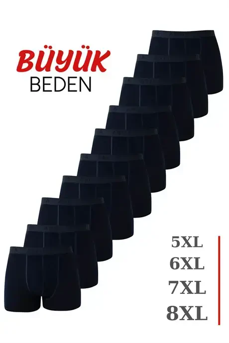 Ko'k 10ta Paket Katta Tanaqi Erkaklar Bokser Paxta Likrali - 1