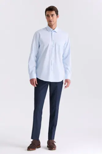 Ko'k Classic Fit 100% Paxta Ko'ylak - JAKAMEN (1)