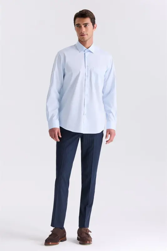 Ko'k Classic Fit 100% Paxta Ko'ylak - 2