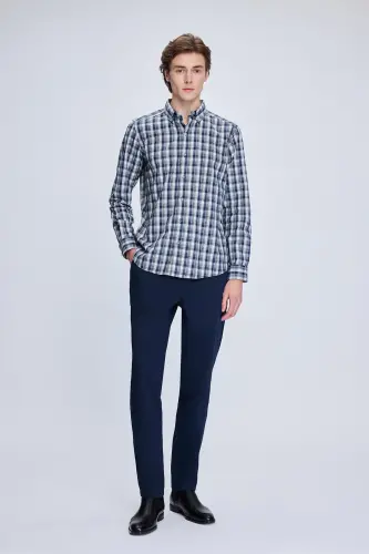 Koʻk dinamik fit naqshli yon choʻntakli kundalik jogger shim - koʻk - HATEMOĞLU (1)