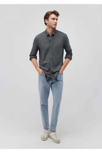 KO'K ERKAK UZUN QO'LLI KO'YLAK Yosun Yashili 0211092-71 - 1