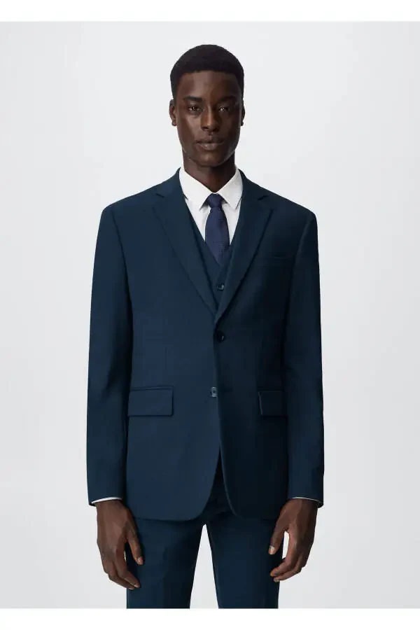 Ko'k erkaklar blazer ko'ylagi - 2