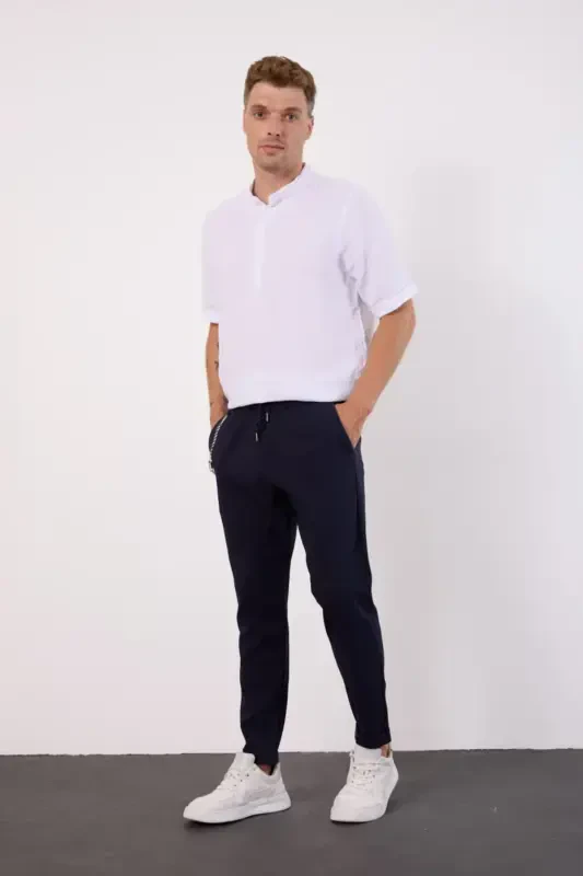 Koʻk hafif keng kesimli mavsumiy jogger shim - LACİVERT - 8