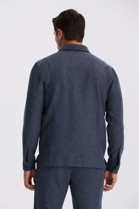 Ko'k ko'k Slim Fit Chaqaloqli Cho'ntak Sport Kiyimi - 4