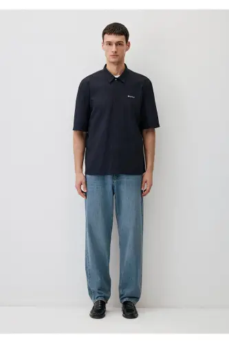 Ko'k ko'ylak Loose Fit / Keng bichim 021148 - 3