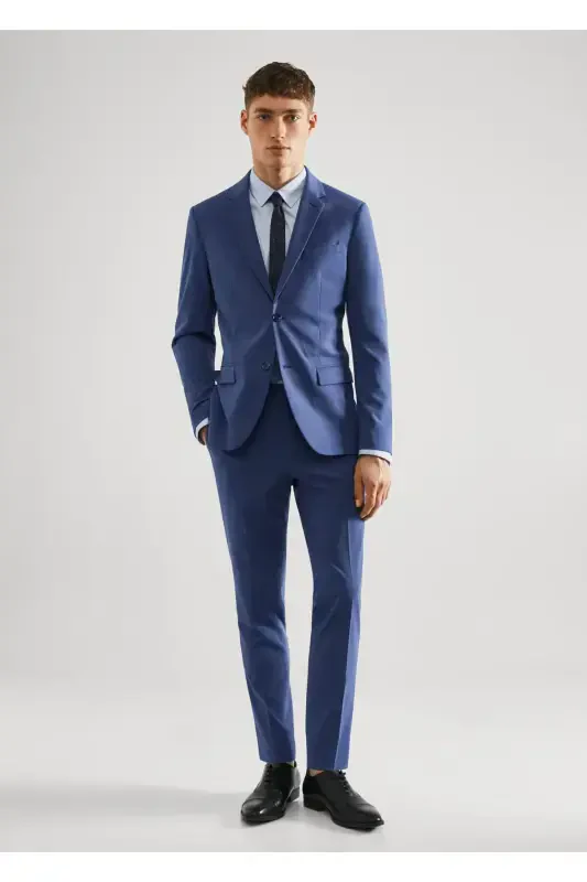 Ko'k Moviy Erkak Blazer 57040544-Ko'k Moviy2 - 1