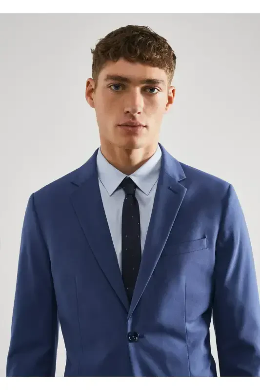 Ko'k Moviy Erkak Blazer 57040544-Ko'k Moviy2 - 5