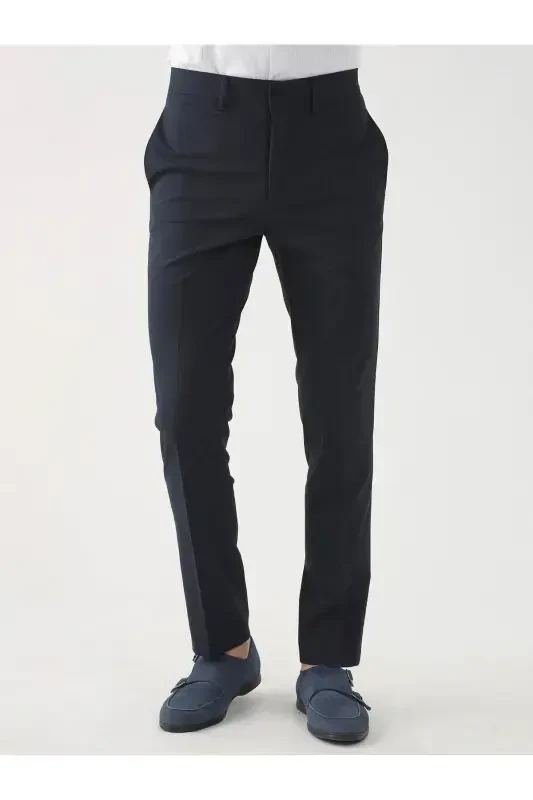 Ko'k rangli erkaklar uchun klassik shim, oddiy, regular fit - 84536 - 3