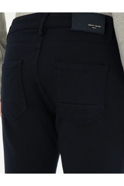 Ko'k rangli ingichka o'tirgan kanvas shim - 6