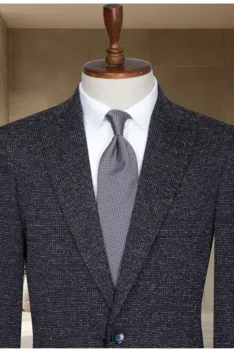 Ko‘k rangli italyan uslubidagi ingichka o‘rindiqli klassik erkak blazer ko‘ylagi - 3