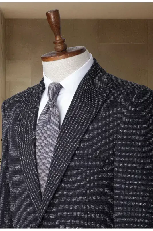 Ko‘k rangli italyan uslubidagi ingichka o‘rindiqli klassik erkak blazer ko‘ylagi - 4