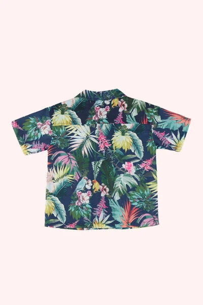 Ko'k rangli naqshli chaqaloq o'g'il bolalar ko'ylagi - 3