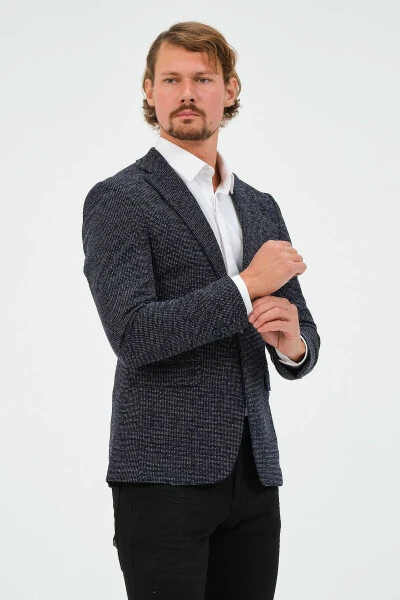 Ko‘k rangli Slim Fit astarli erkaklar uchun Blazer ko‘ylagi, zamonaviy ko‘ylagi - 6