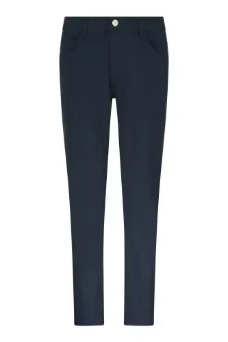 Ko'k Regular Fit 5 Cho'ntak Paxta Kanvas Shim - Ko'k - 1