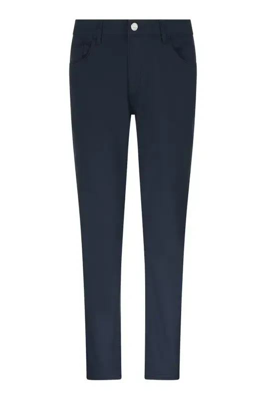 Ko'k Regular Fit 5 Cho'ntak Paxta Kanvas Shim - Ko'k - HATEMOĞLU