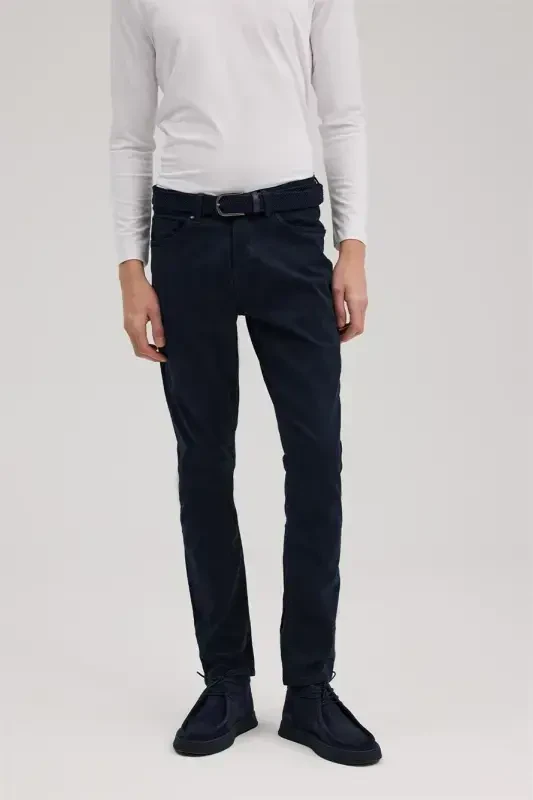 Ko'k Slim Fit Sport Kanvas Shim - 2