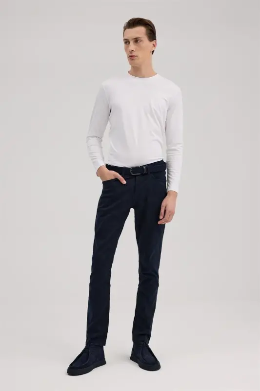 Ko'k Slim Fit Sport Kanvas Shim - JAKAMEN