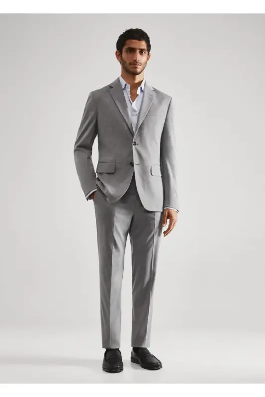 Kol Düğmeli Slim Fit Gömlek - Gök Mavisi - 10
