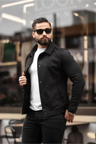 kol trikolu mevsimlik ceket-siyah - FREED MOND (1)