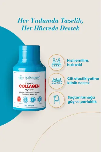 Beauty Assist Ananas Aromalı Likit Collagen Shot 60 ml x 12 Şişe | Tip 1 & 3 Hidrolize Sıvı Kolajen - NATURAGEN (1)