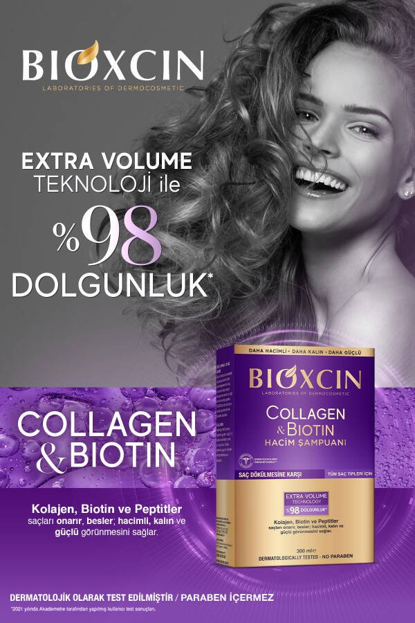 Kolajen & Biyotin Ekstra Hacim Şampuanı 300 Ml - Kolajen Biotin İnce Seyrek Saçlar - 35