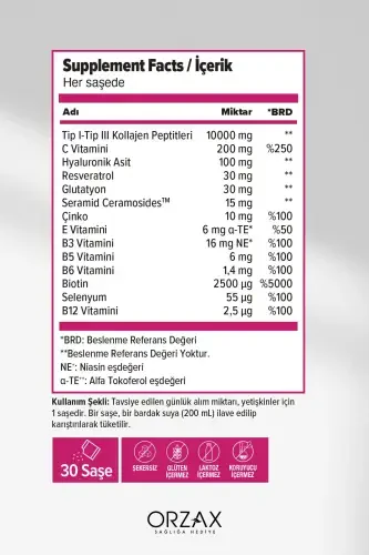 The Collagen Beauty Intense 30 Saşe ÇİLEK Aromalı - DAY2DAY (1)