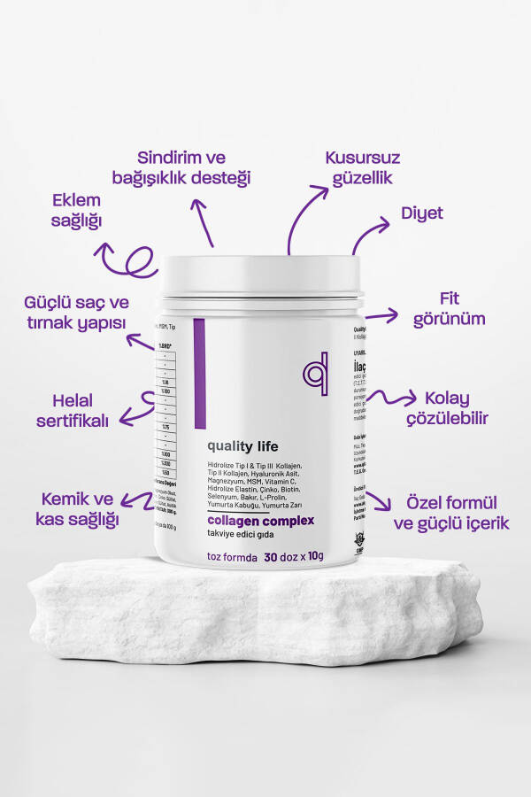 Kolajen Complex Saf Toz Tip1 Tip2 Tip3 Tip5 10 Hidrolize Collagen Peptit Collegen Colagen Kollagen - 11