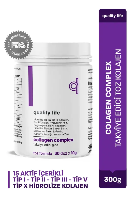Kolajen Complex Saf Toz Tip1 Tip2 Tip3 Tip5 10 Hidrolize Collagen Peptit Collegen Colagen Kollagen - 1