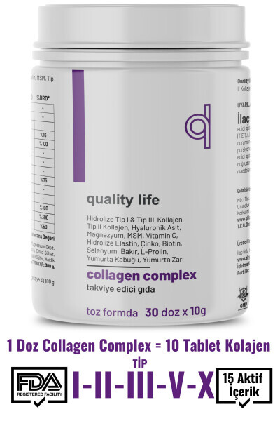 Kolajen Complex Saf Toz Tip1 Tip2 Tip3 Tip5 10 Hidrolize Collagen Peptit Collegen Colagen Kollagen - 16
