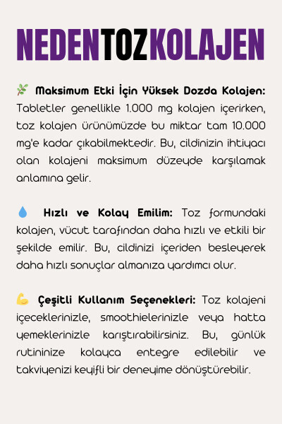 Kolajen Complex Saf Toz Tip1 Tip2 Tip3 Tip5 10 Hidrolize Collagen Peptit Collegen Colagen Kollagen - 18