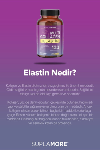 Kolajen Multi Kolajen & Elastin Tip1 Tip2 Tip3 Hidrolize Kolajen 90 Tablet - 17