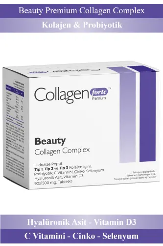 Beauty Collagen, Probiyotik & Multivitamin 1500mg X 90 Tablet - 1