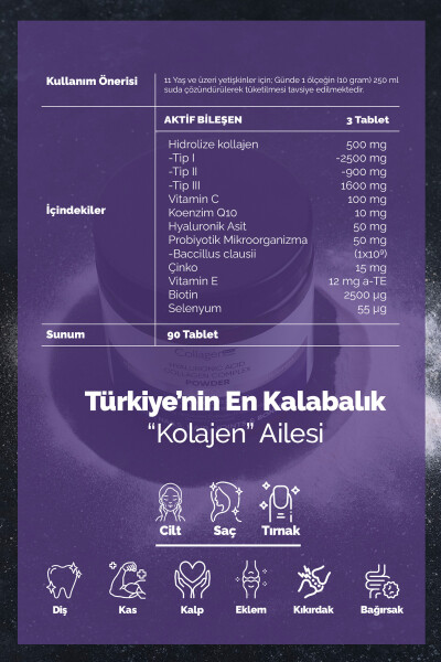 Kolajen Tozu 300g. Kolajen, Probiyotik, Biyotin, Multivitamin, Orman Meyvesi Aromalı - 4