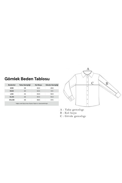 Kolay Ütülenebilir Slim Fit Dar Kesim Klasik Yaka Pamuklu Erkek Gömlek - 8