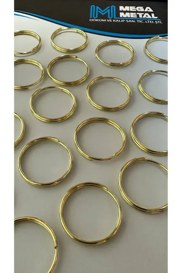 Кольцо для ключей 2,4 см Тонкое кольцо Желтый цвет (100 ШТ) Кольцо для ключей Круглое кольцо для ключей Макраме - 17