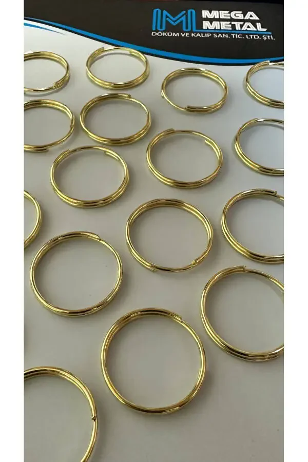 Кольцо для ключей 2,4 см Тонкое кольцо Желтый цвет (100 ШТ) Кольцо для ключей Круглое кольцо для ключей Макраме - 11