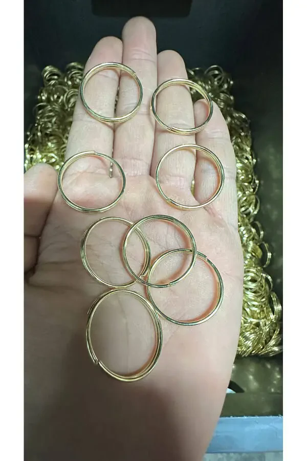 Кольцо для ключей 2,4 см Тонкое кольцо Желтый цвет (100 ШТ) Кольцо для ключей Круглое кольцо для ключей Макраме - 12