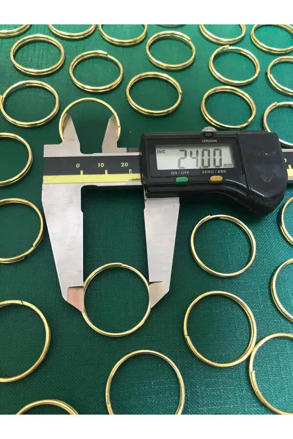 Кольцо для ключей 2,4 см Тонкое кольцо Желтый цвет (100 ШТ) Кольцо для ключей Круглое кольцо для ключей Макраме - 2