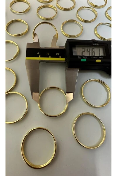 Кольцо для ключей 2,4 см Тонкое кольцо Желтый цвет (100 ШТ) Кольцо для ключей Круглое кольцо для ключей Макраме - 3