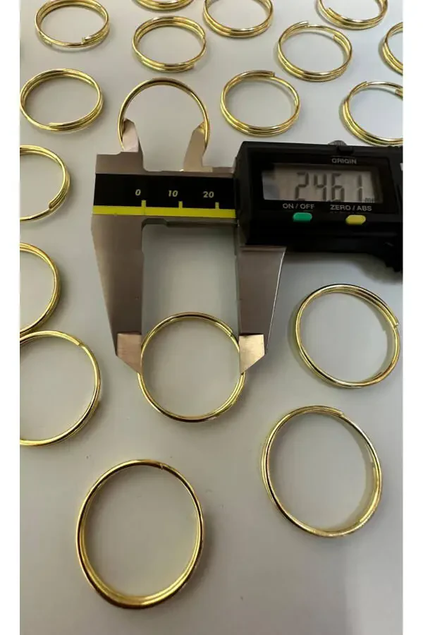 Кольцо для ключей 2,4 см Тонкое кольцо Желтый цвет (100 ШТ) Кольцо для ключей Круглое кольцо для ключей Макраме - 3