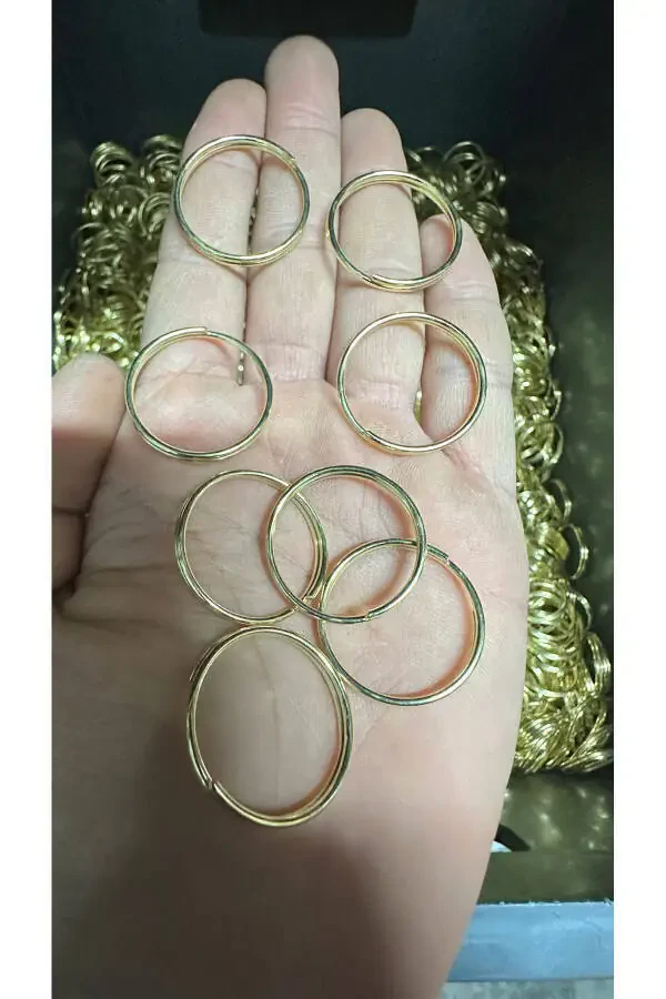 Кольцо для ключей 2,4 см Тонкое кольцо Желтый цвет (100 ШТ) Кольцо для ключей Круглое кольцо для ключей Макраме - 6
