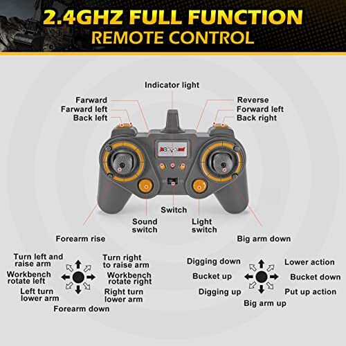 Kolegend 22-канальный RC-экскаватор с металлическим ковшом, независимыми рычагами, масштабом 1/14, профессиональные радиоуправляемые строительные машины, игрушки для мальчиков, лучший подарок для мальчиков старше 8 лет, взрослых - 6